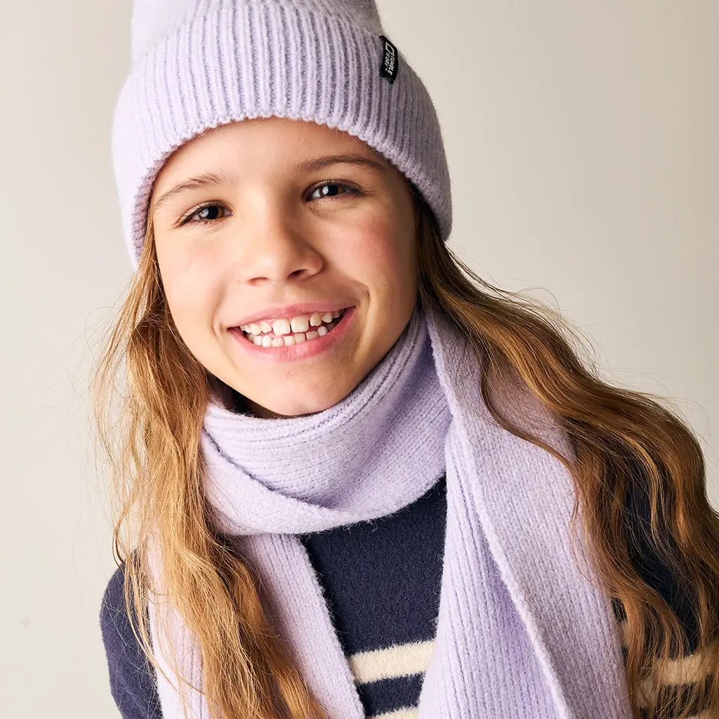 Set muts en sjaal (violet tulip)