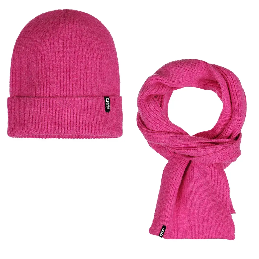Set muts en sjaal (pink glo)