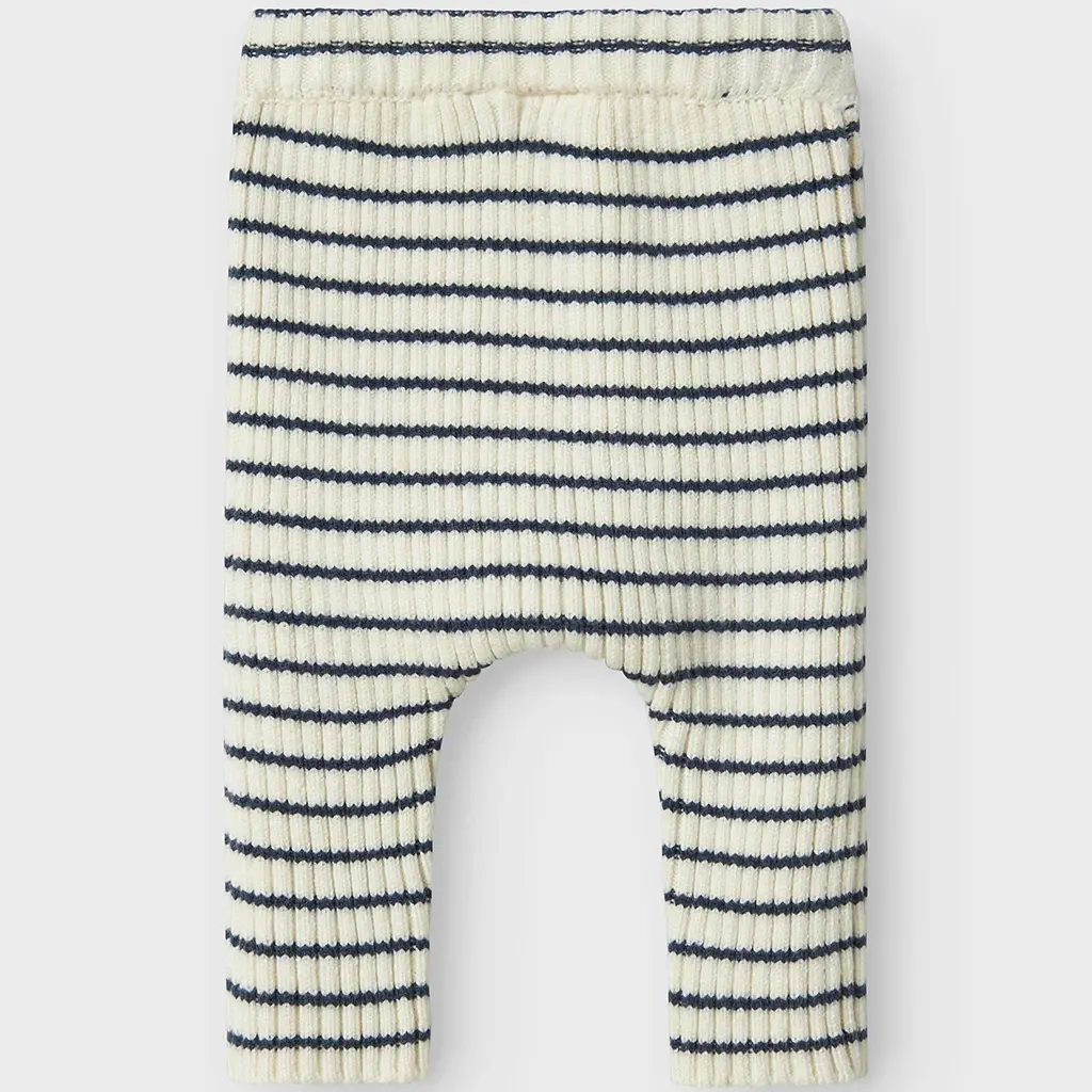 Gebreid broekje Ostripe (insignia blue/cloud dancer)