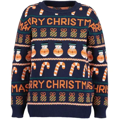 Gebreide Kerst trui (night blue)