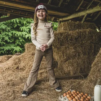 Broek flared rib (mini leopard)