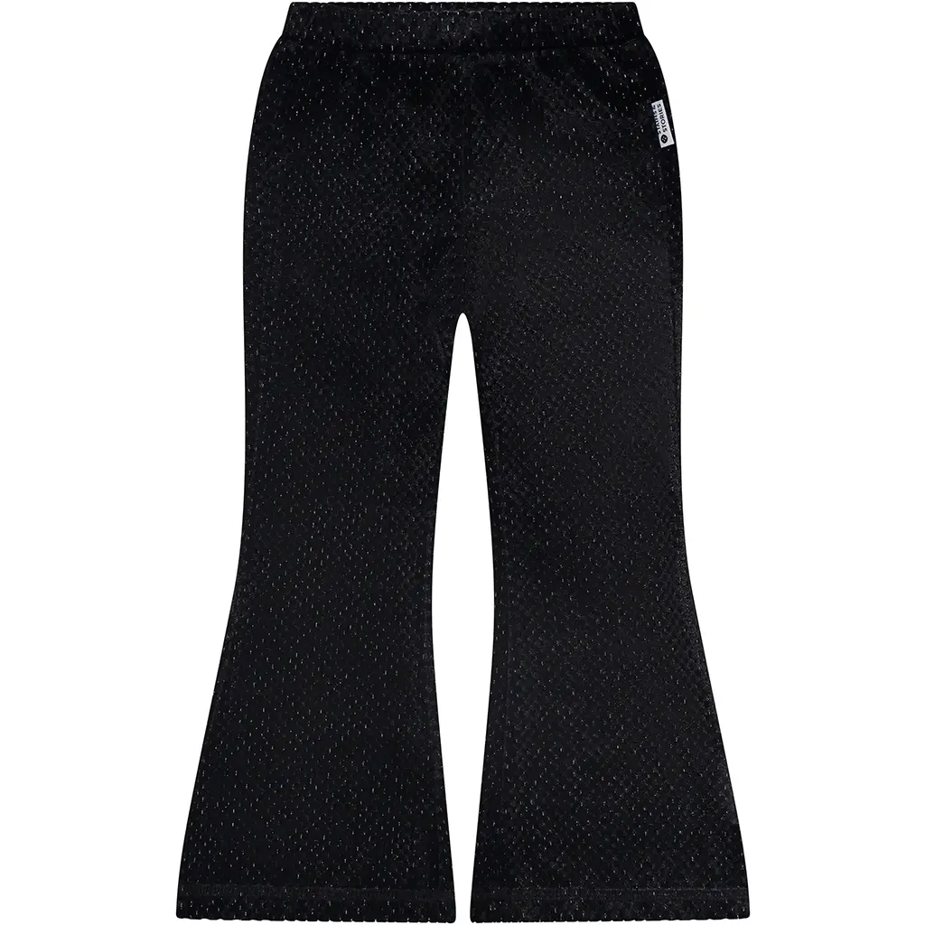 Broek flared velvet glitter (blackboard)