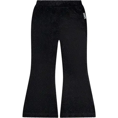 Broek flared velvet glitter (blackboard)