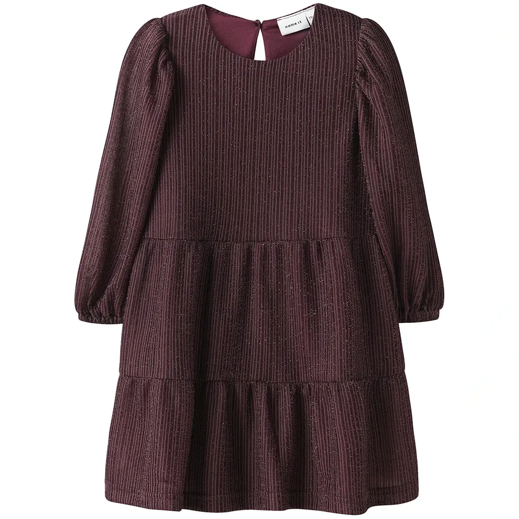 Jurk glitter Risilk (burgundy)