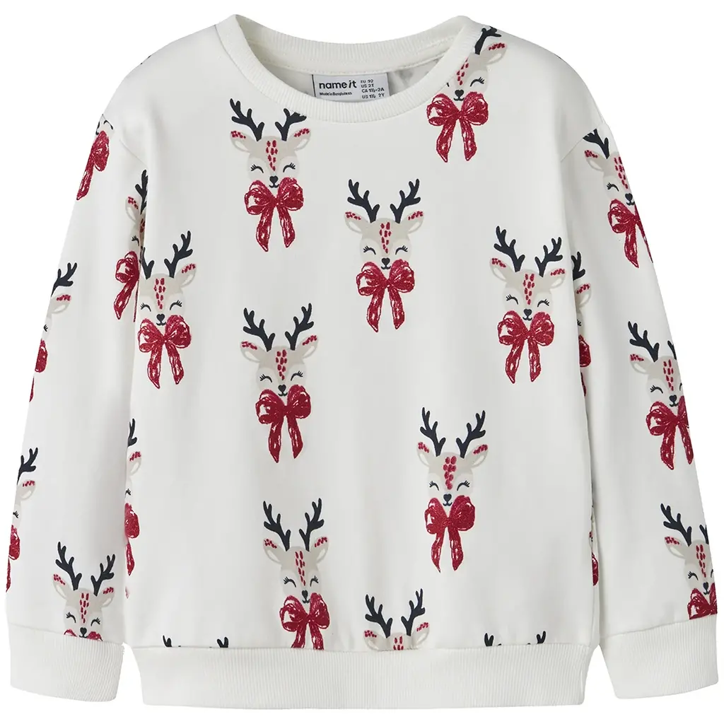 KERST trui sweat Romalia (cloud dancer)