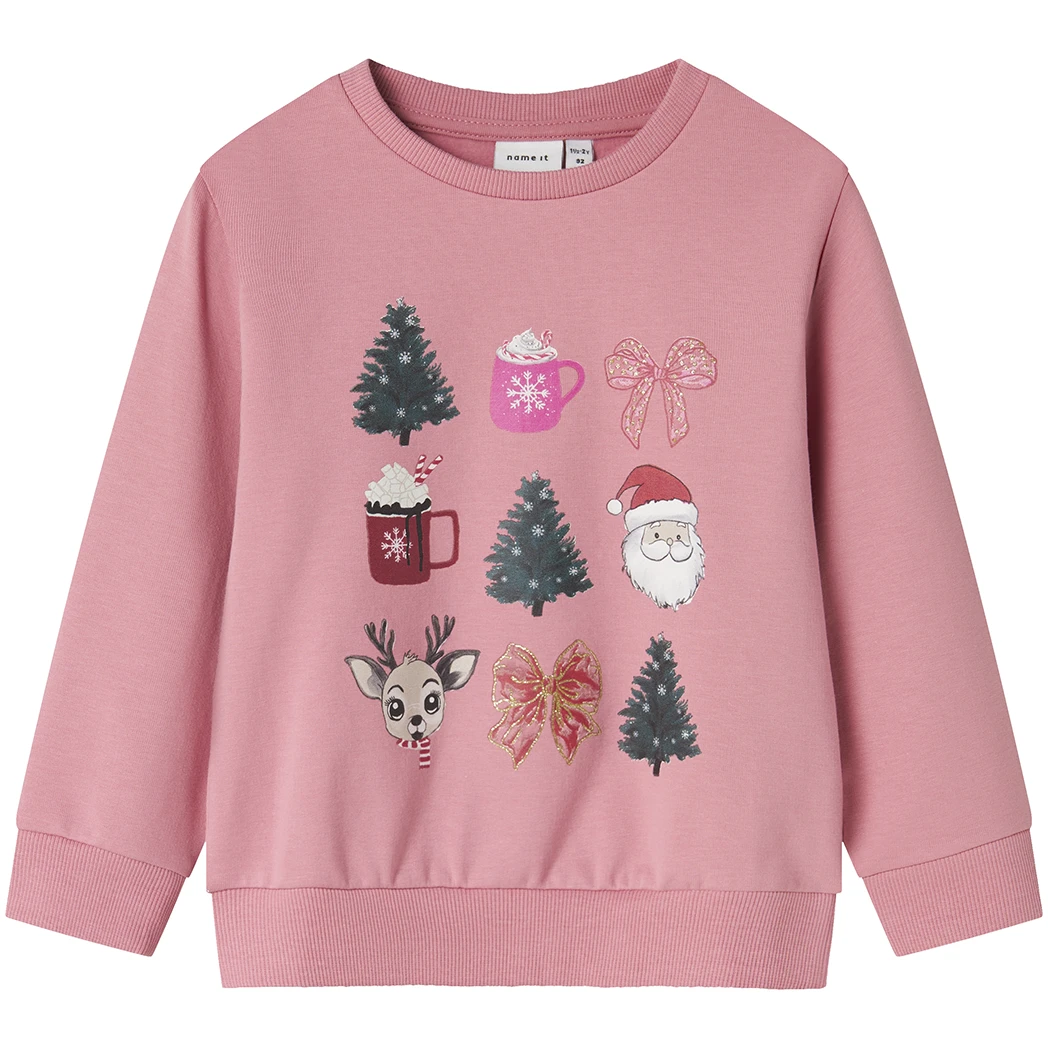 Name It-collectie KERST trui sweat Romalia (wild rose)
