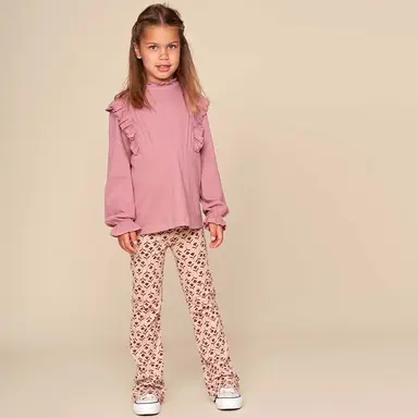 Broek Virginia flared (aop sand flower)