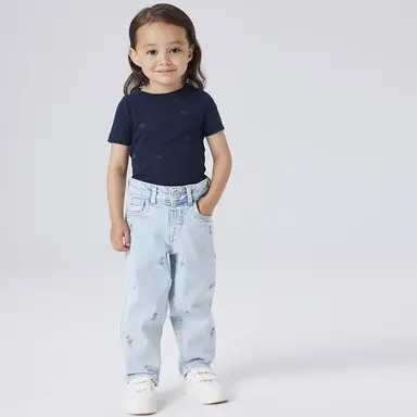 Jeans MOM FIT Bella (light blue flowers)