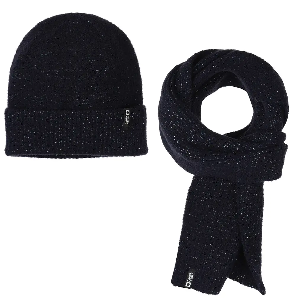 Set muts en sjaal glitter (navy blazer)