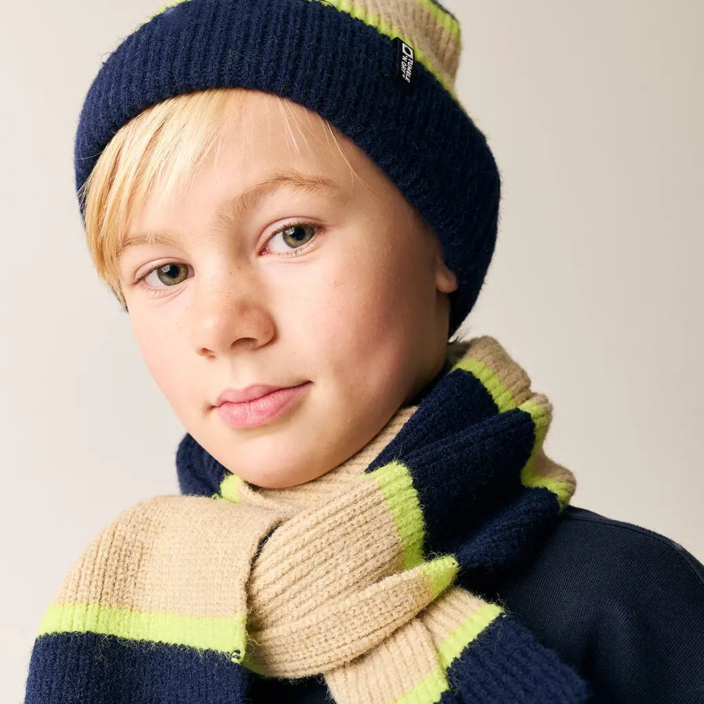 Set muts en sjaal stripes (navy blazer)