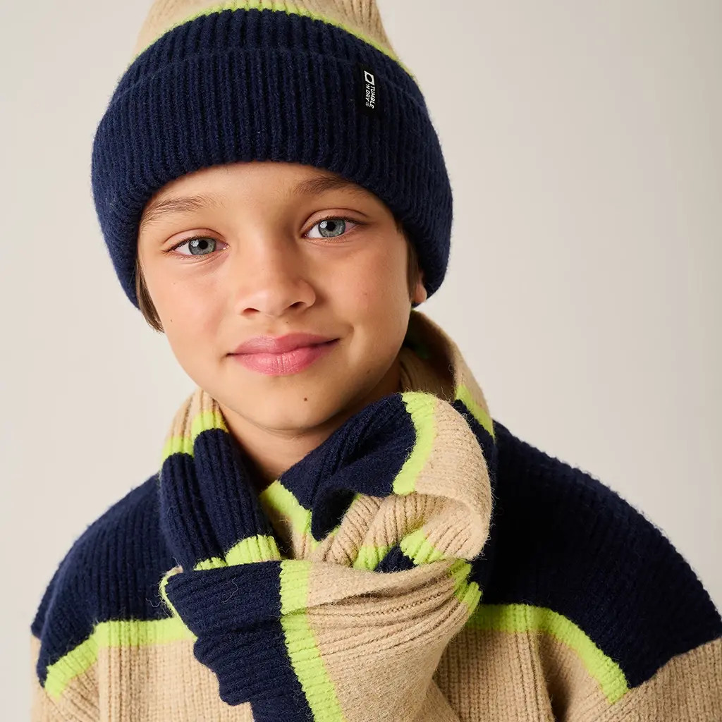 Set muts en sjaal stripes (navy blazer)