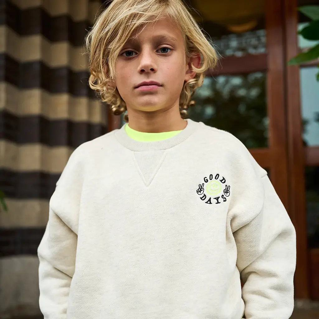 Trui Deck backprint (off white melange)