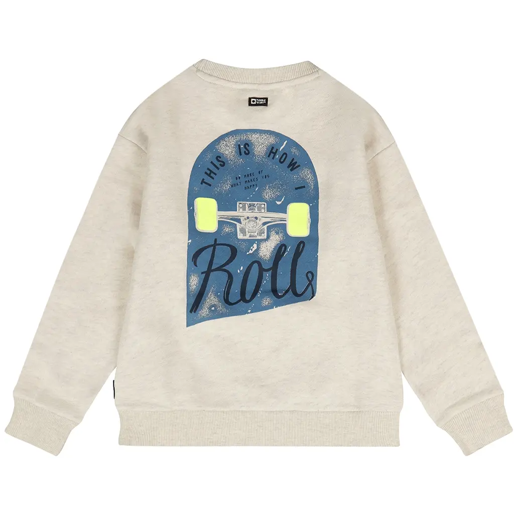 Trui Deck backprint (off white melange)