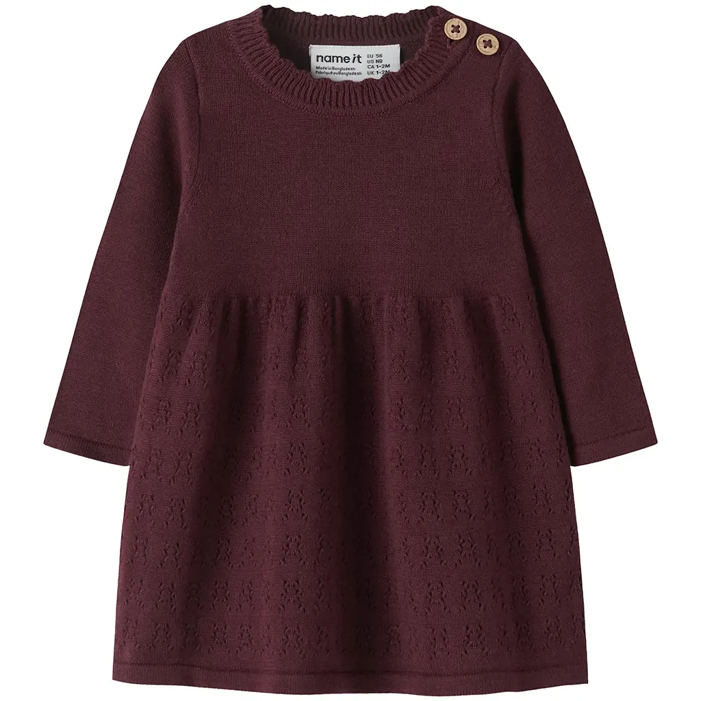 Gebreid jurkje Osilla (burgundy)