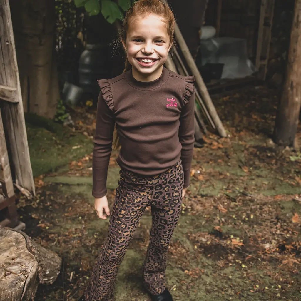 Broek flared velvet (velvet leopard)