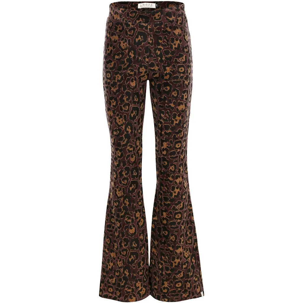 Broek flared velvet (velvet leopard)