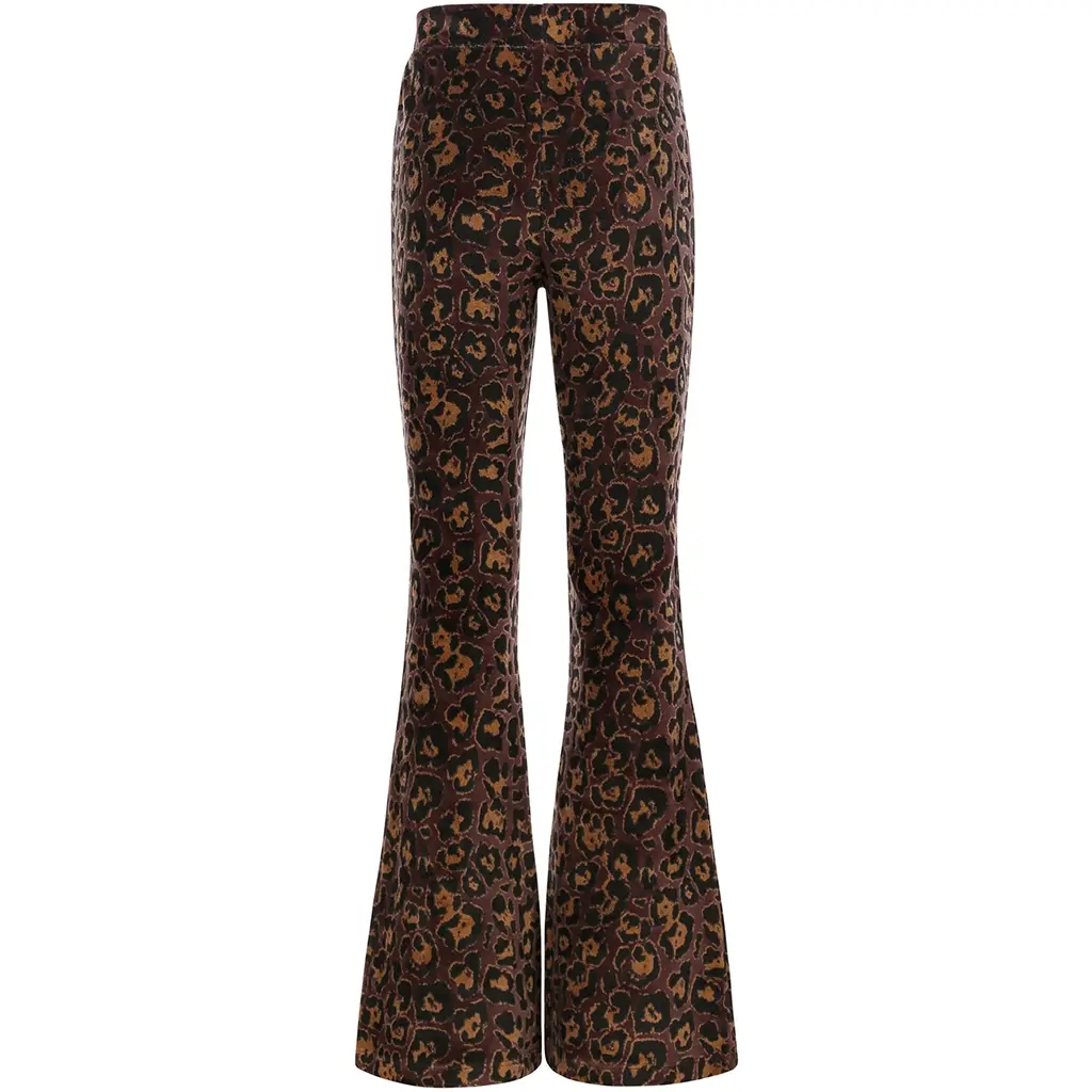 Broek flared velvet (velvet leopard)