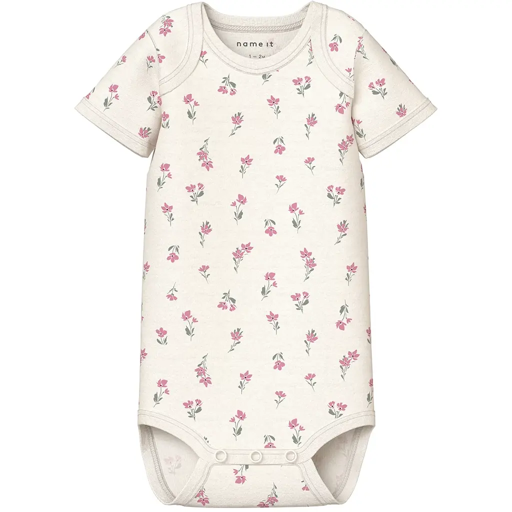 Drie rompertjes Flower (jet stream/lilac marble/cashmere rose)