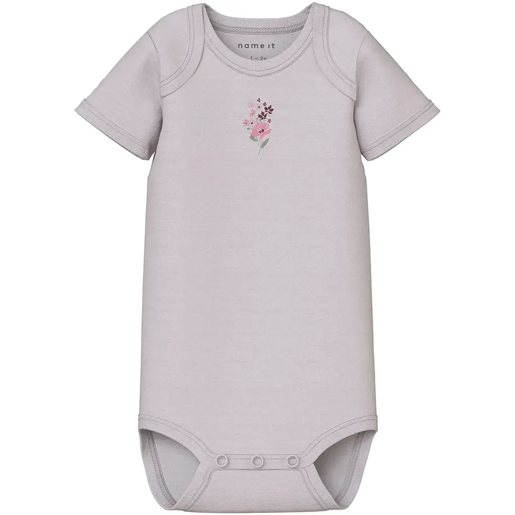 Drie rompertjes Flower (jet stream/lilac marble/cashmere rose)