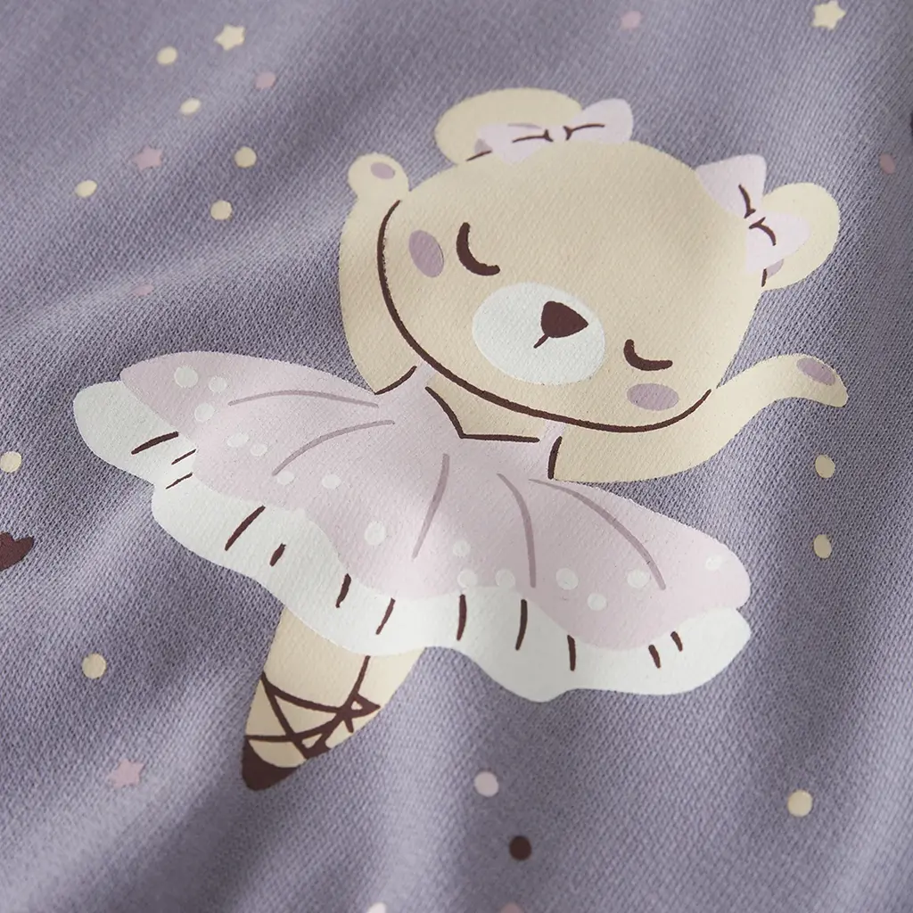 Trui sweat Valona (lavender gray bear)