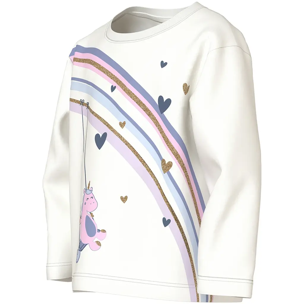 Longsleeve Valiane (cloud dancer unicorn rainbow)