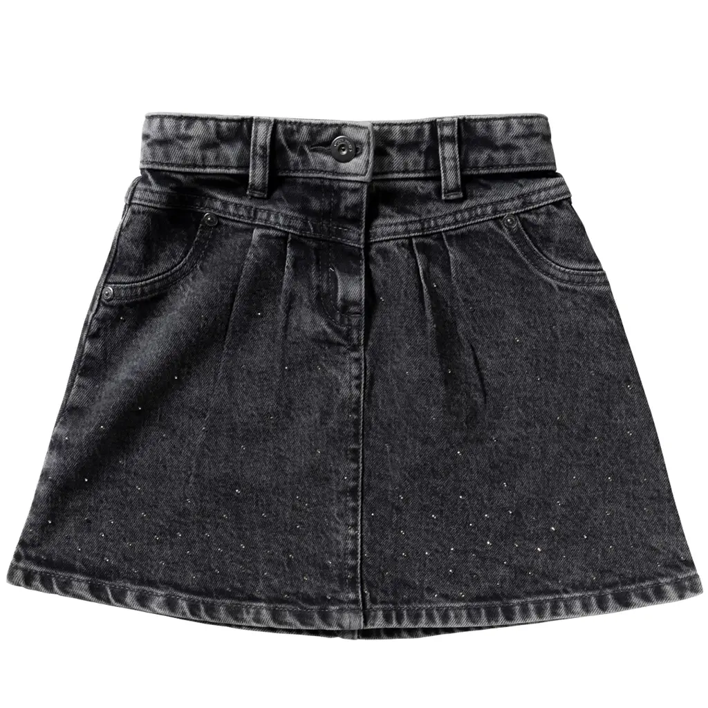 Spijkerrokje glitter (acid grey)