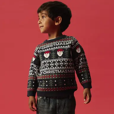 KERST gebreide trui Rastokka (dark sapphire)