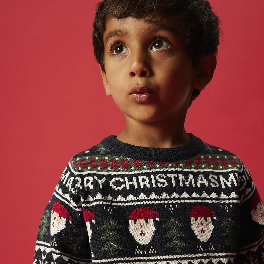 KERST gebreide trui Rastokka (dark sapphire)