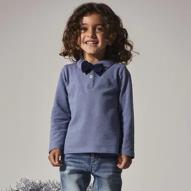 Polo shirt met strikje Rogula (flint stone)