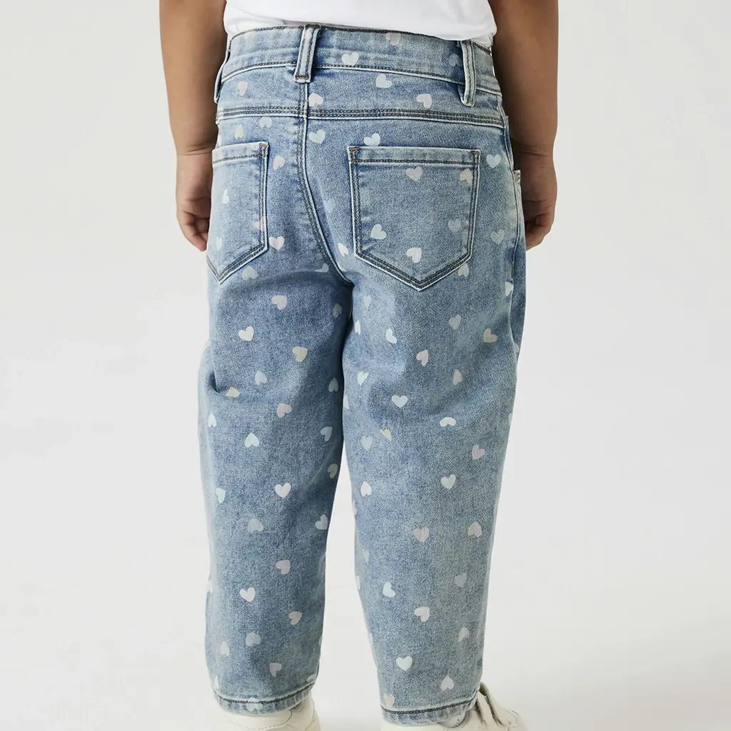 Jeans MOM FIT Bella (medium blue denim hearts)
