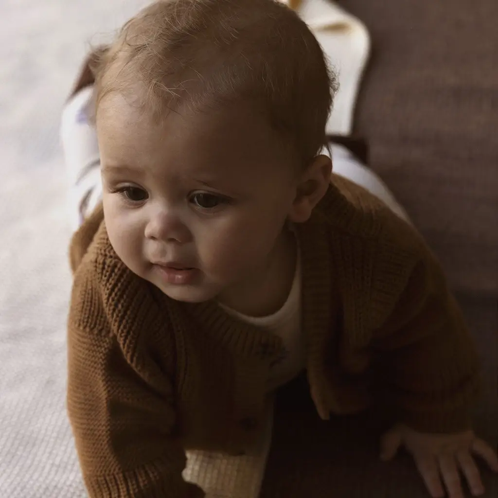 Gebreid vestje (toasted coconut)