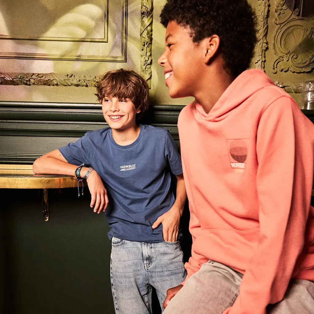 Trui hoodie backprint washed (lantana)