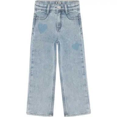 Spijkerbroek wide fit heart (light blue denim)