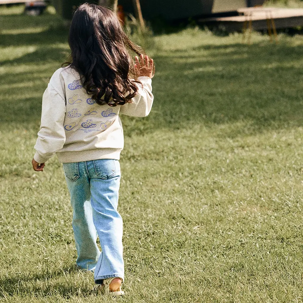 Trui Backprint (creme grey melange)