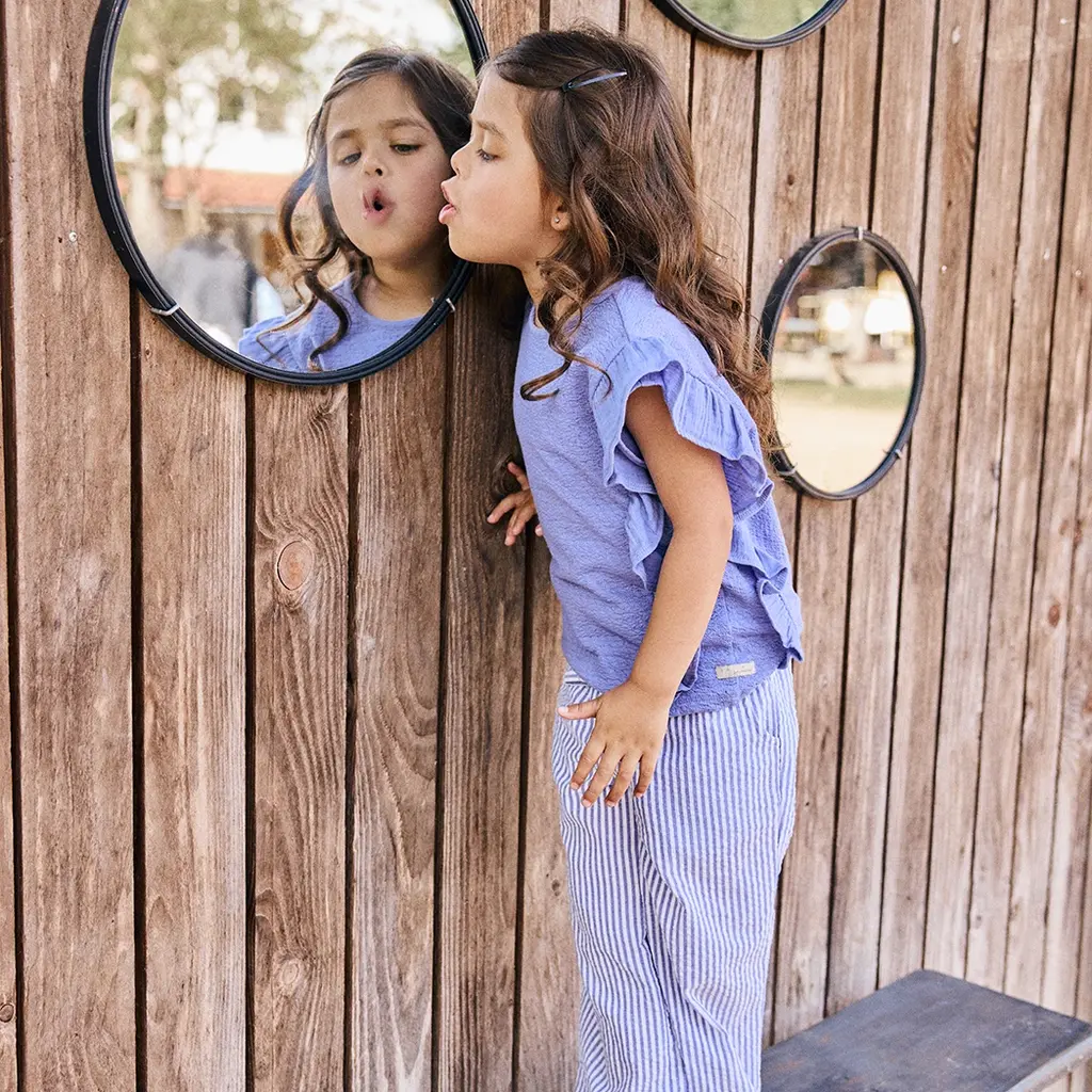 Broek wide fit stripe (lolite)