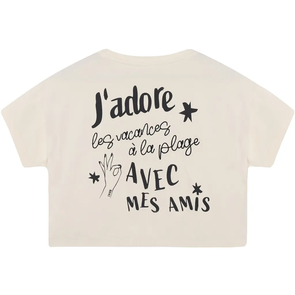 T-shirt cropped backprint (sandshell)