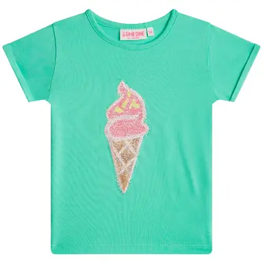 T-shirt Lou pailletten (mint)