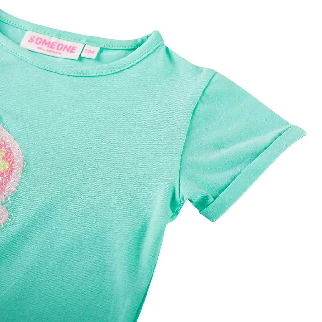 T-shirt Lou pailletten (mint)