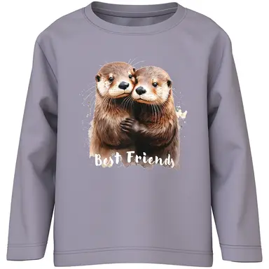 Longsleeve Votea (lavender gray otter friends)