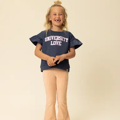 Broek flared rib (soft apricot)