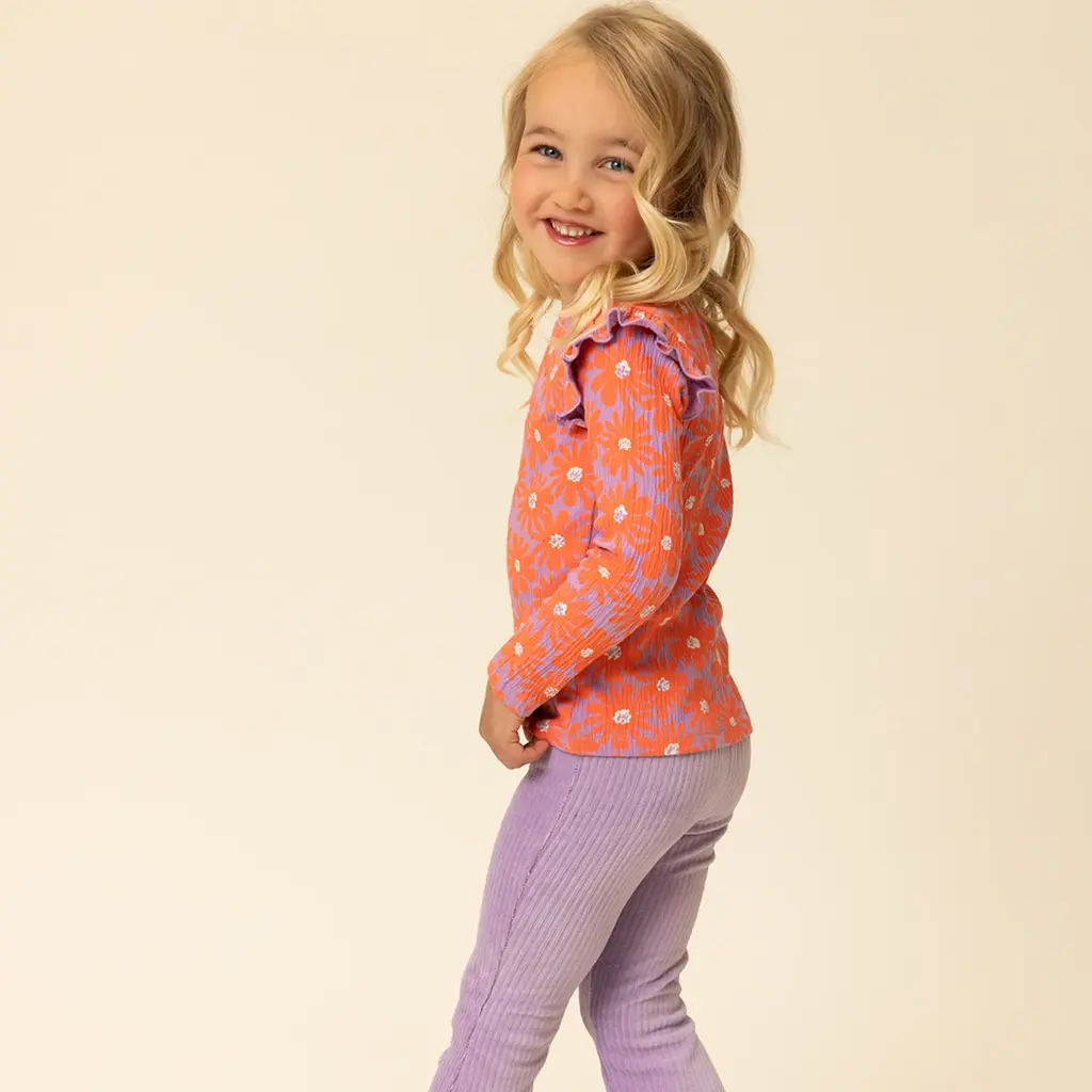 Broek flared rib (lilac)