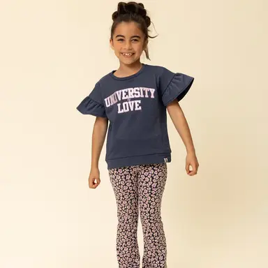 Broek flared (blue leopard)