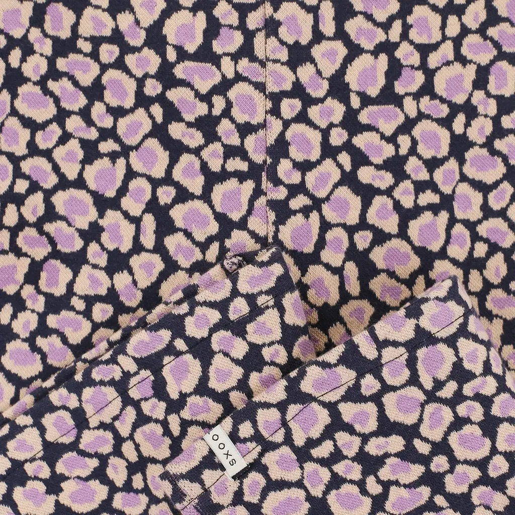 Broek flared (blue leopard)