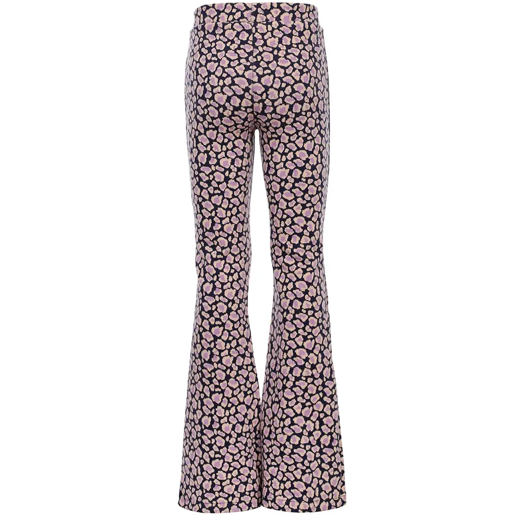 Broek flared (blue leopard)