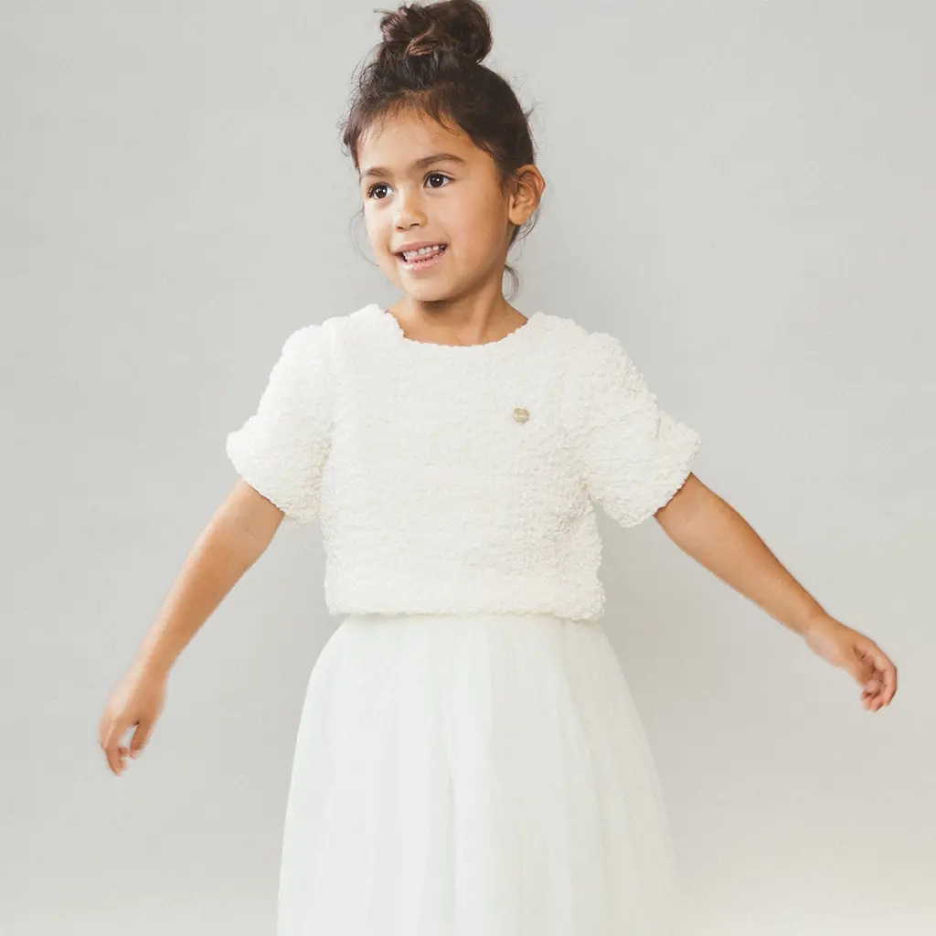 T-shirt Elstree crop (pearl)