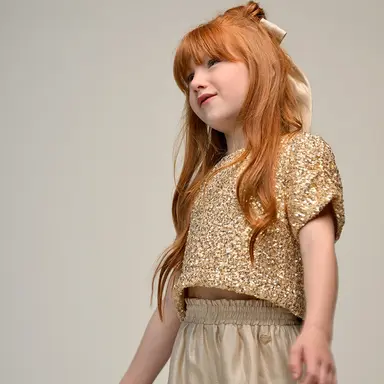 T-shirt Elstree crop (golden glow)