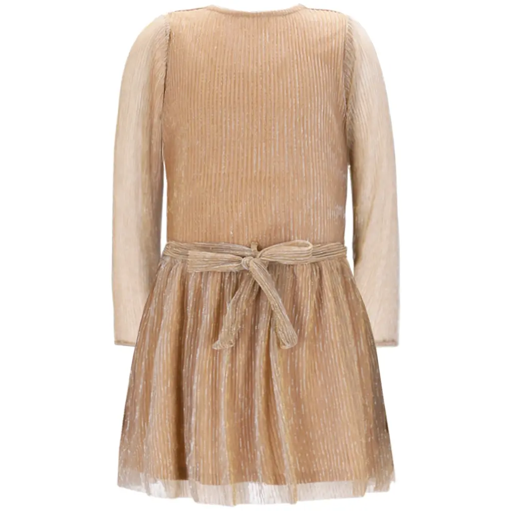 Jurk Maze plisse glitter (soft gold)