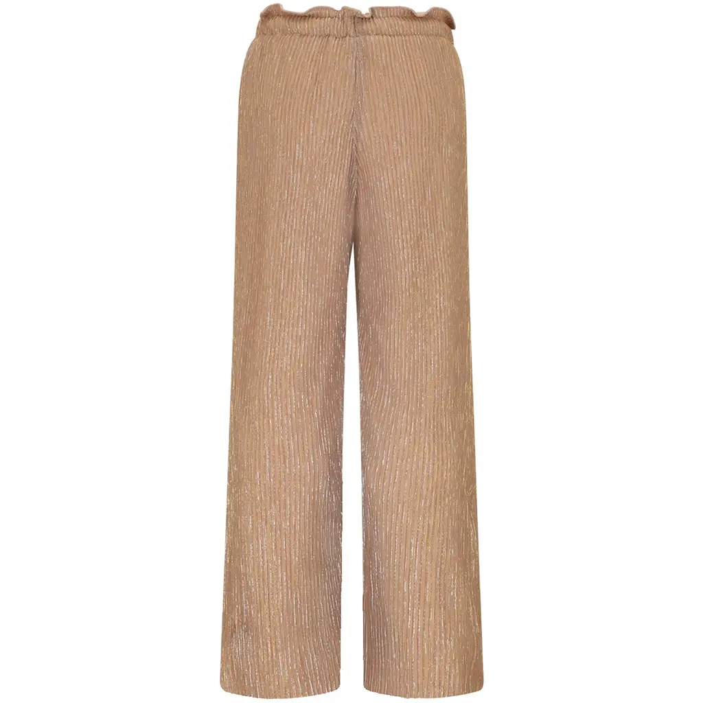 Broek Flora plisse glitter (soft gold)