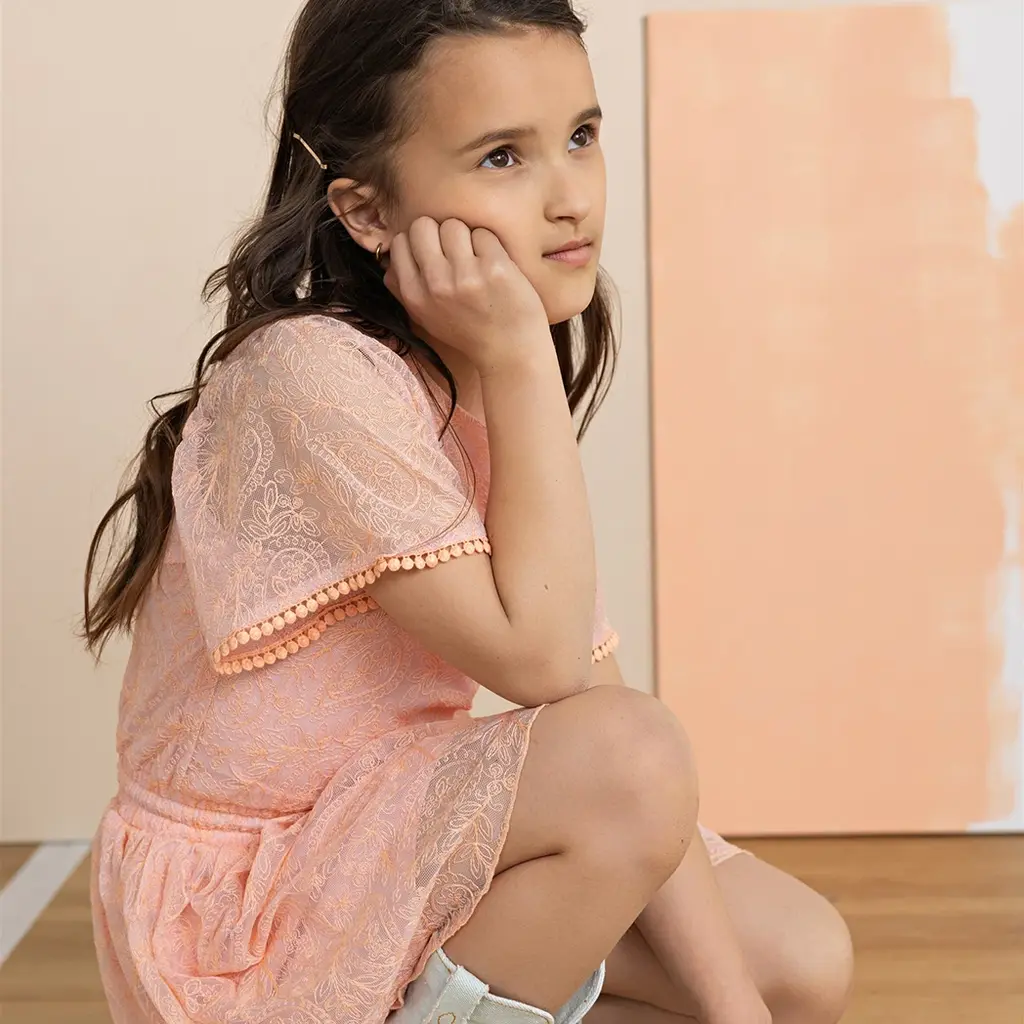 Jurk Mireal mesh (vintage pink)