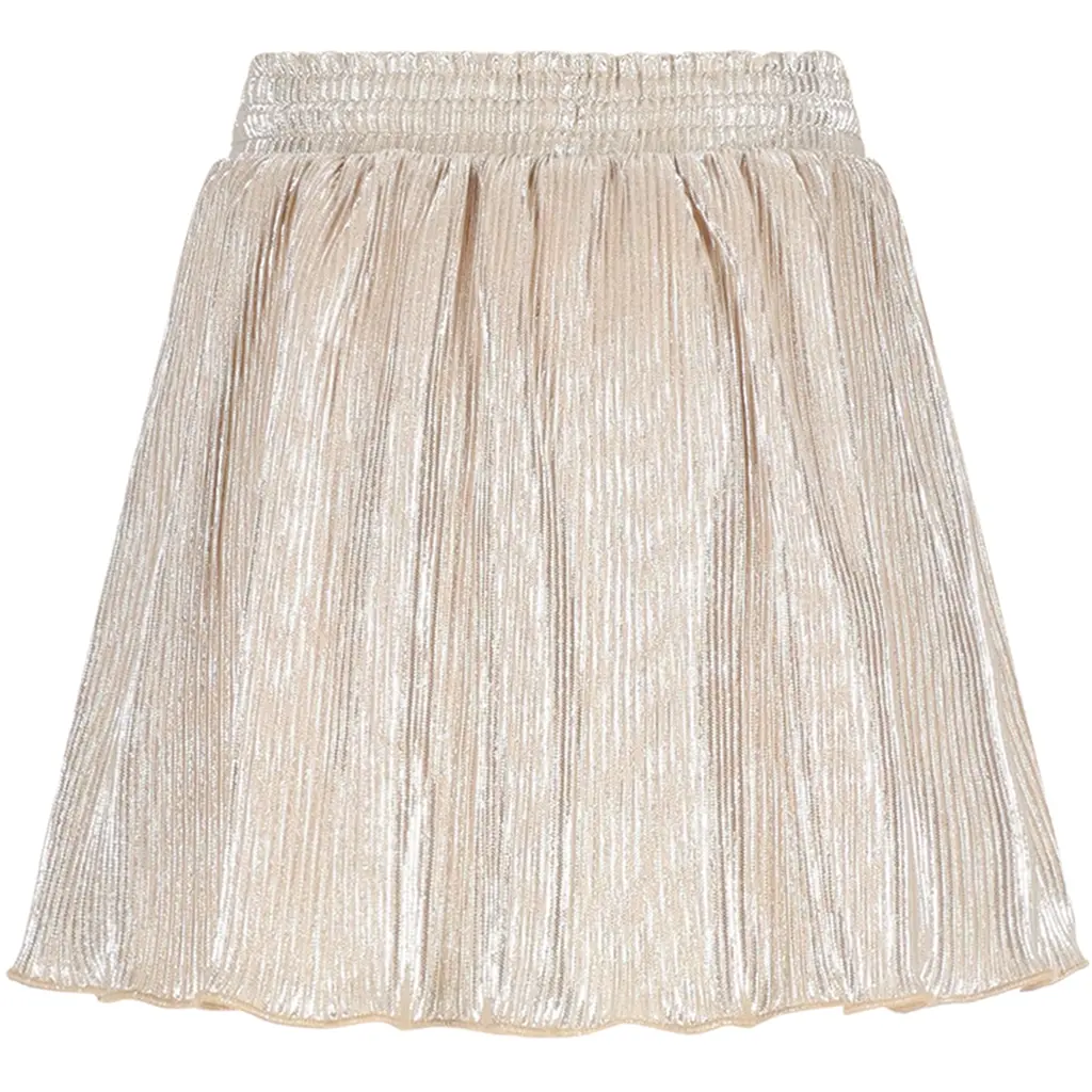 Rokje Nele metallic plisse (pearled ivory)